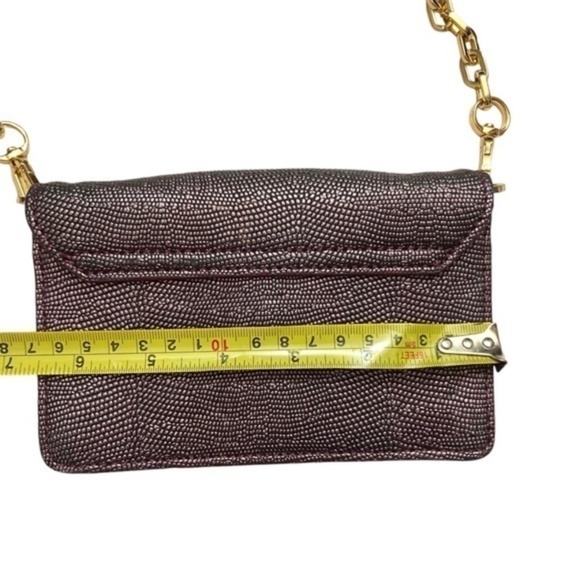 Tory Burch purple metallic textured leather mini envelope crossbody bag - Picture 2 of 8